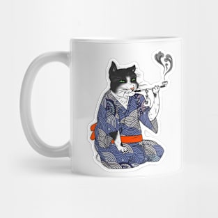 The cat smokes Mug